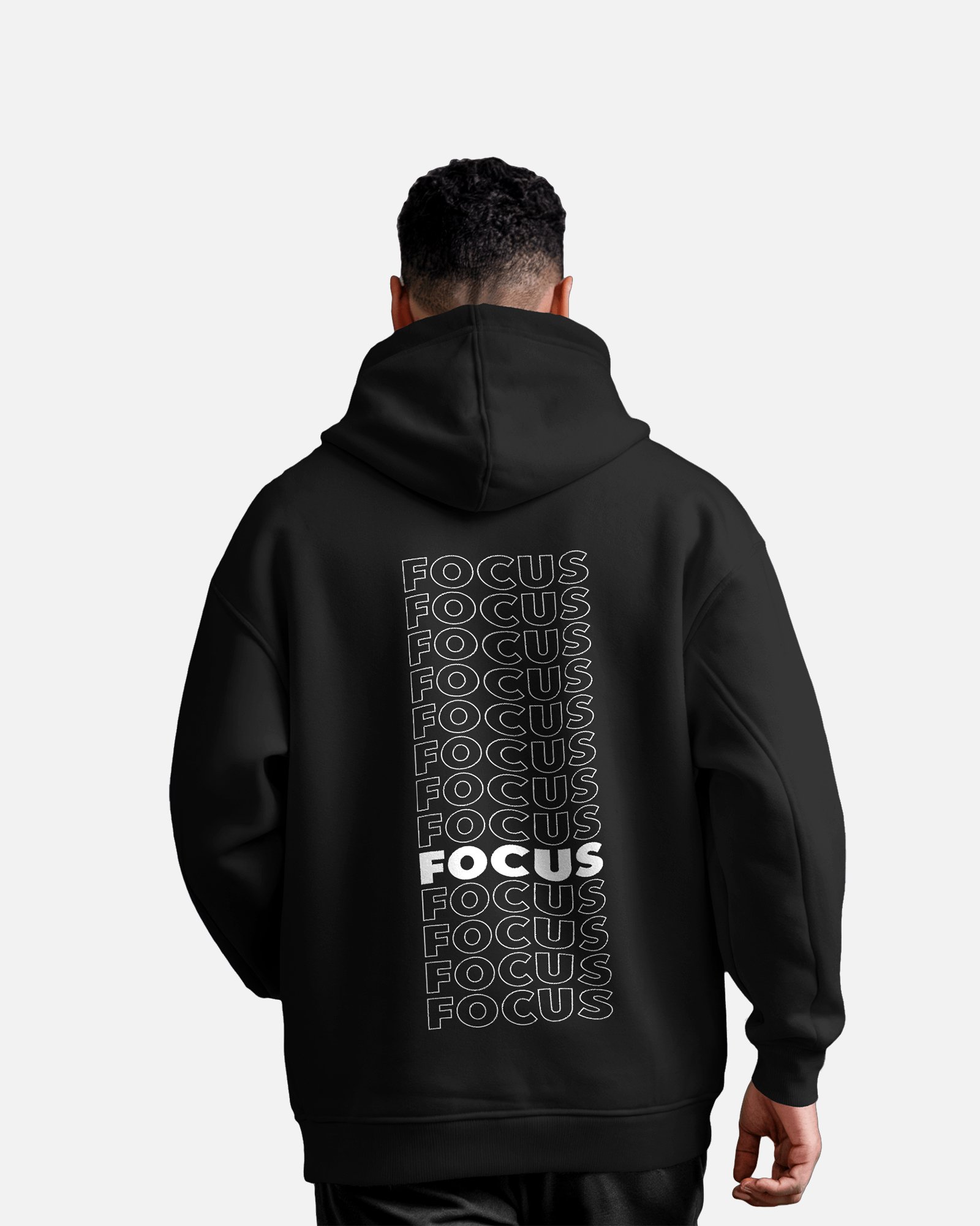 Focus Black Stylish Hoodie