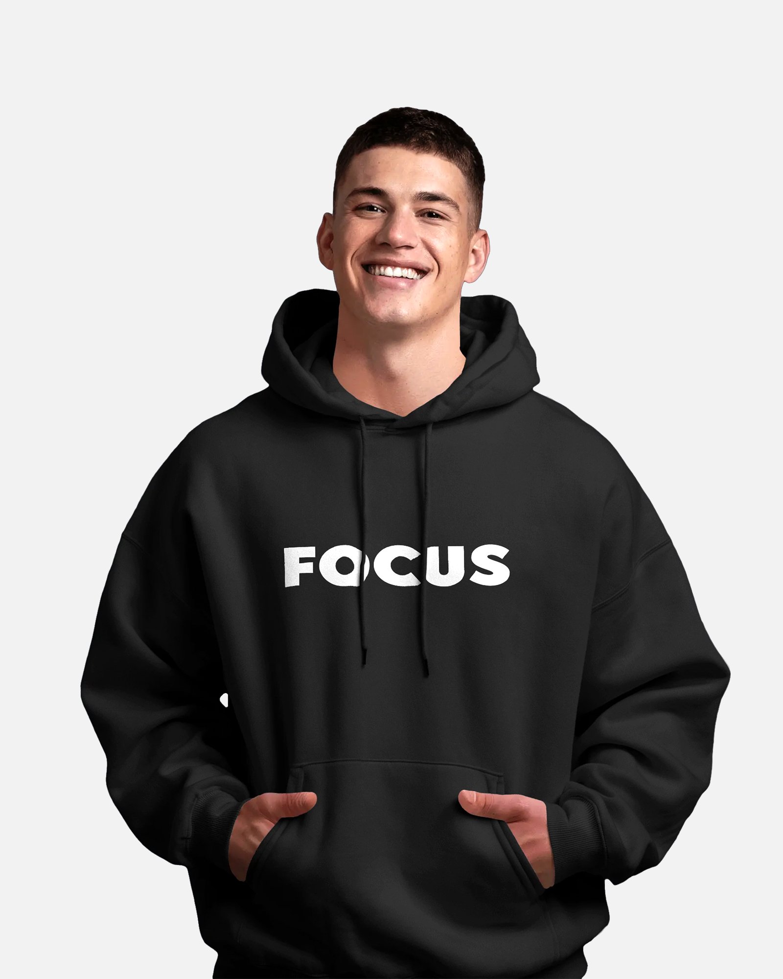 Focus Black Stylish Hoodie